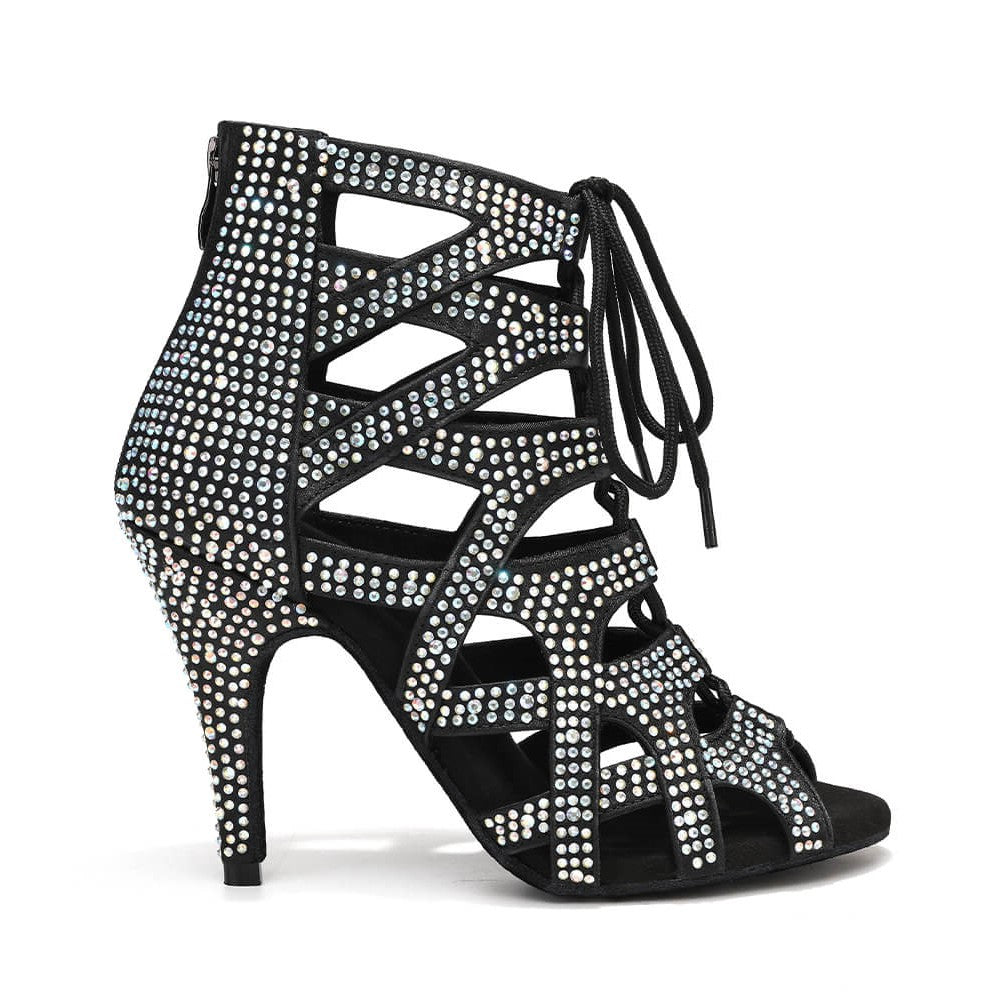 Stivali da ballo latino con strass da donna