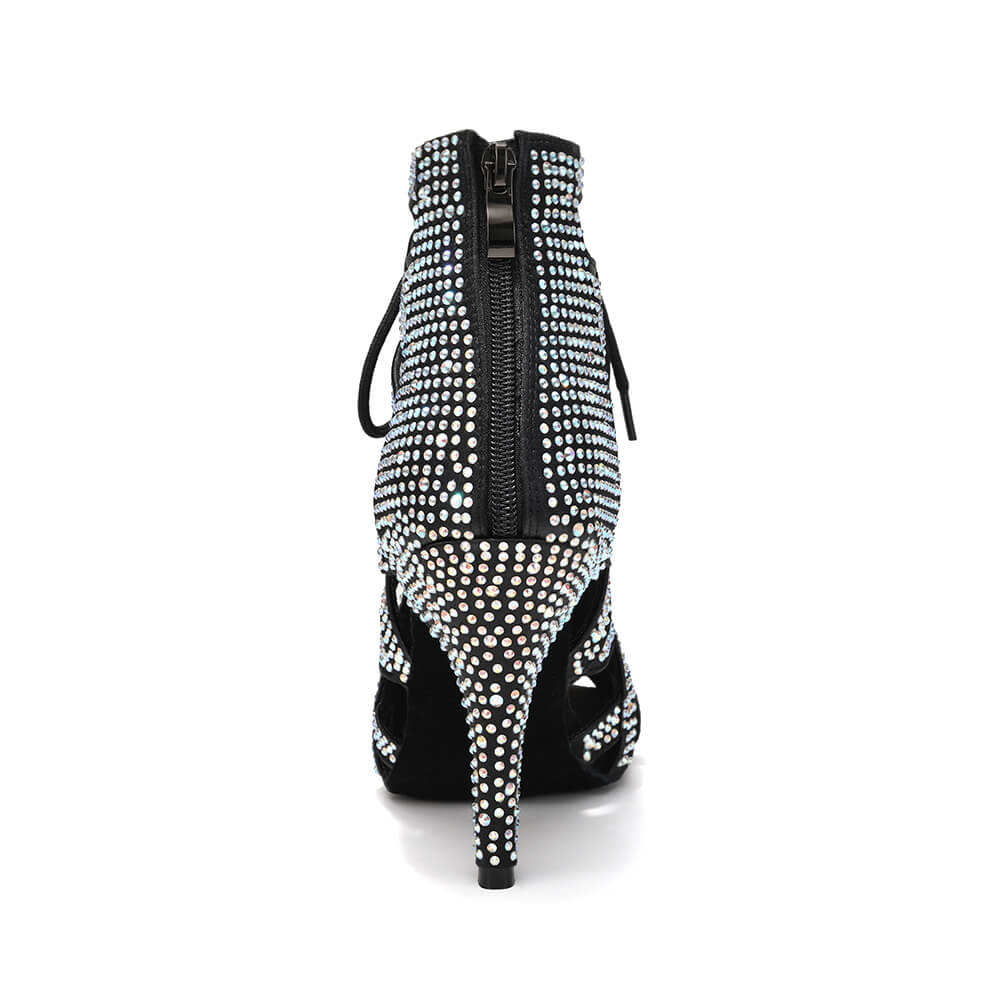 Stivali da ballo latino con strass da donna