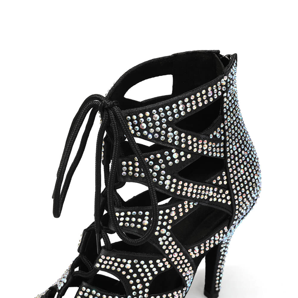 Stivali da ballo latino con strass da donna