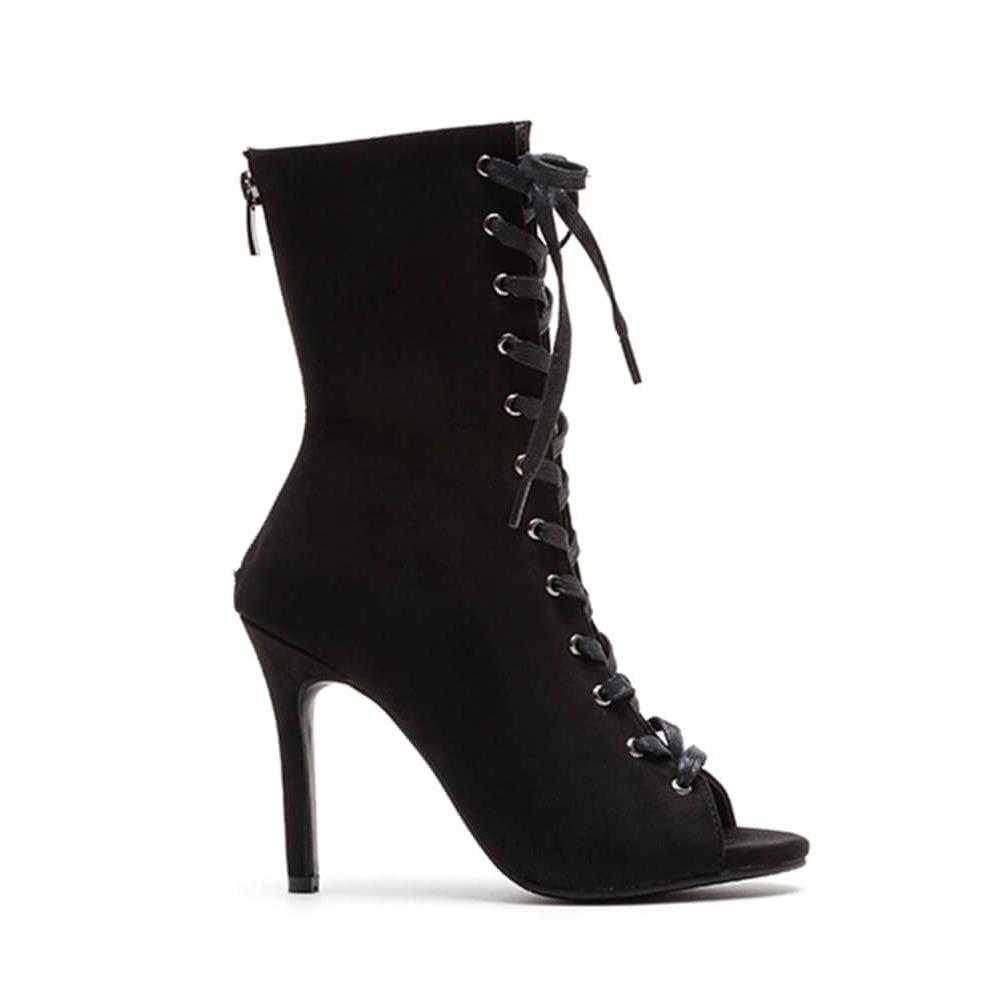 Stivali da ballo con tacco alto in pelle scamosciata da donna