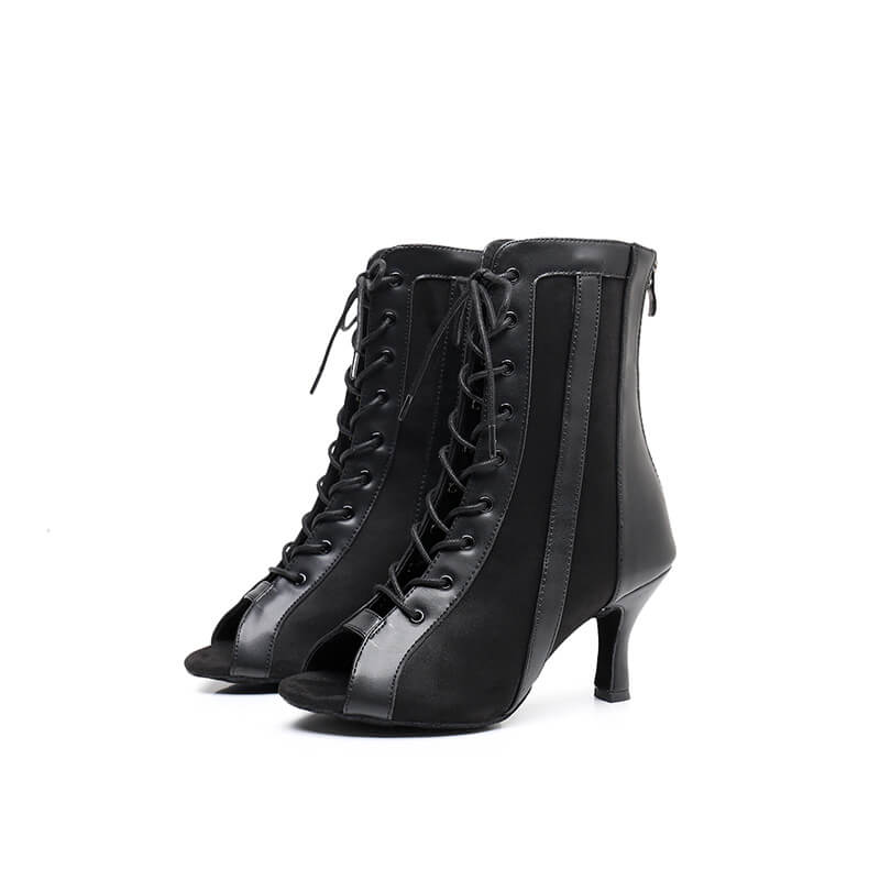 Bottines de danse femme à lacets en satin