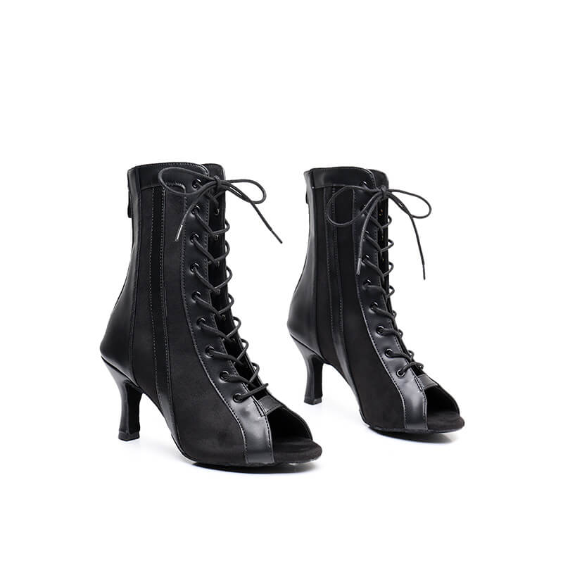 Stivaletti da ballo da donna con lacci in raso