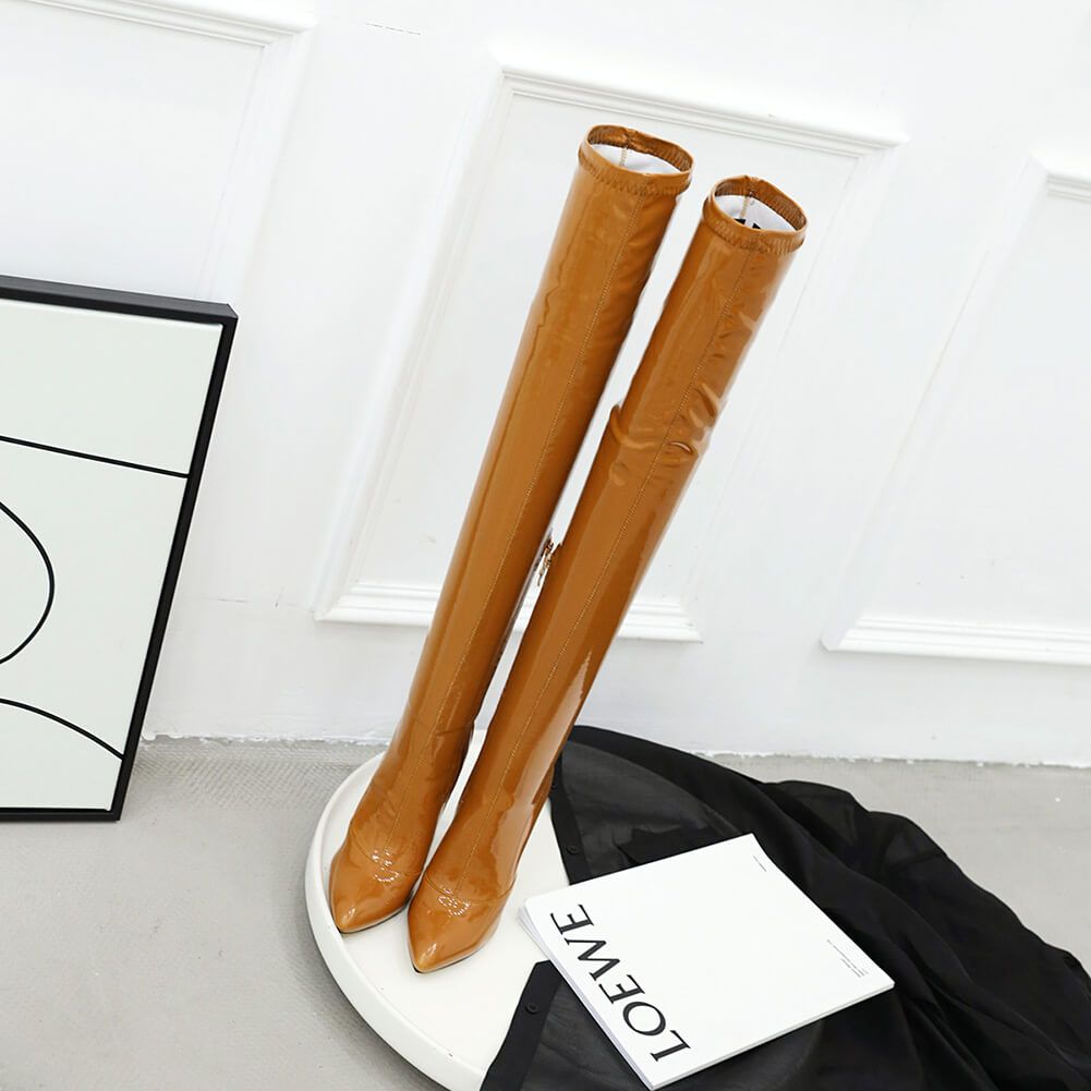 Stivali con punta chiusa da donna gialli