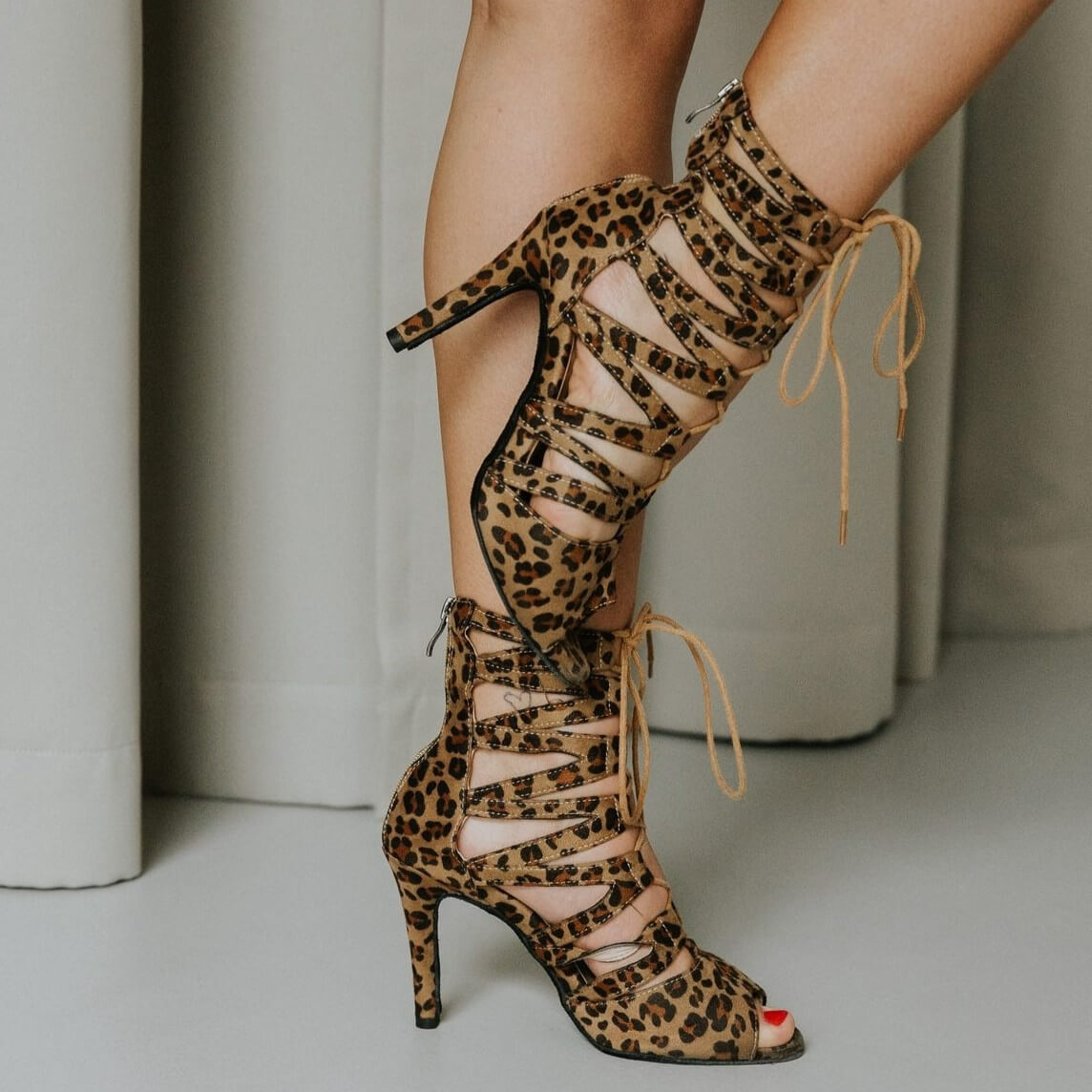 Leopard Fashion Hollow Strap Sandals